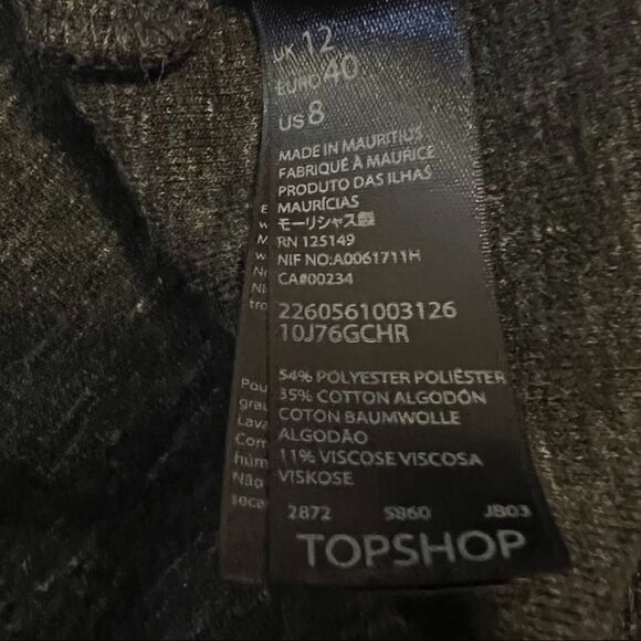 TopShop Dark Gray Knit Dress with Zippered Back. Size 8. Great Condition! - Picture 8 of 10
